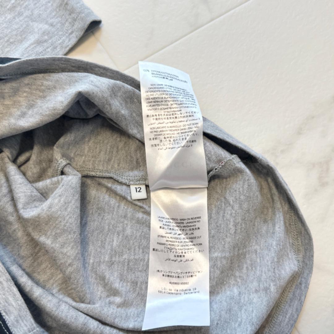 美品 Gucci チルドレン 半袖Tシャツ ネコ グレー サイズ12