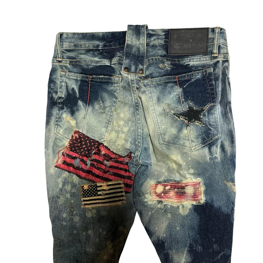 LGB ルグランブルー 星条旗 damage coating pants Y2K