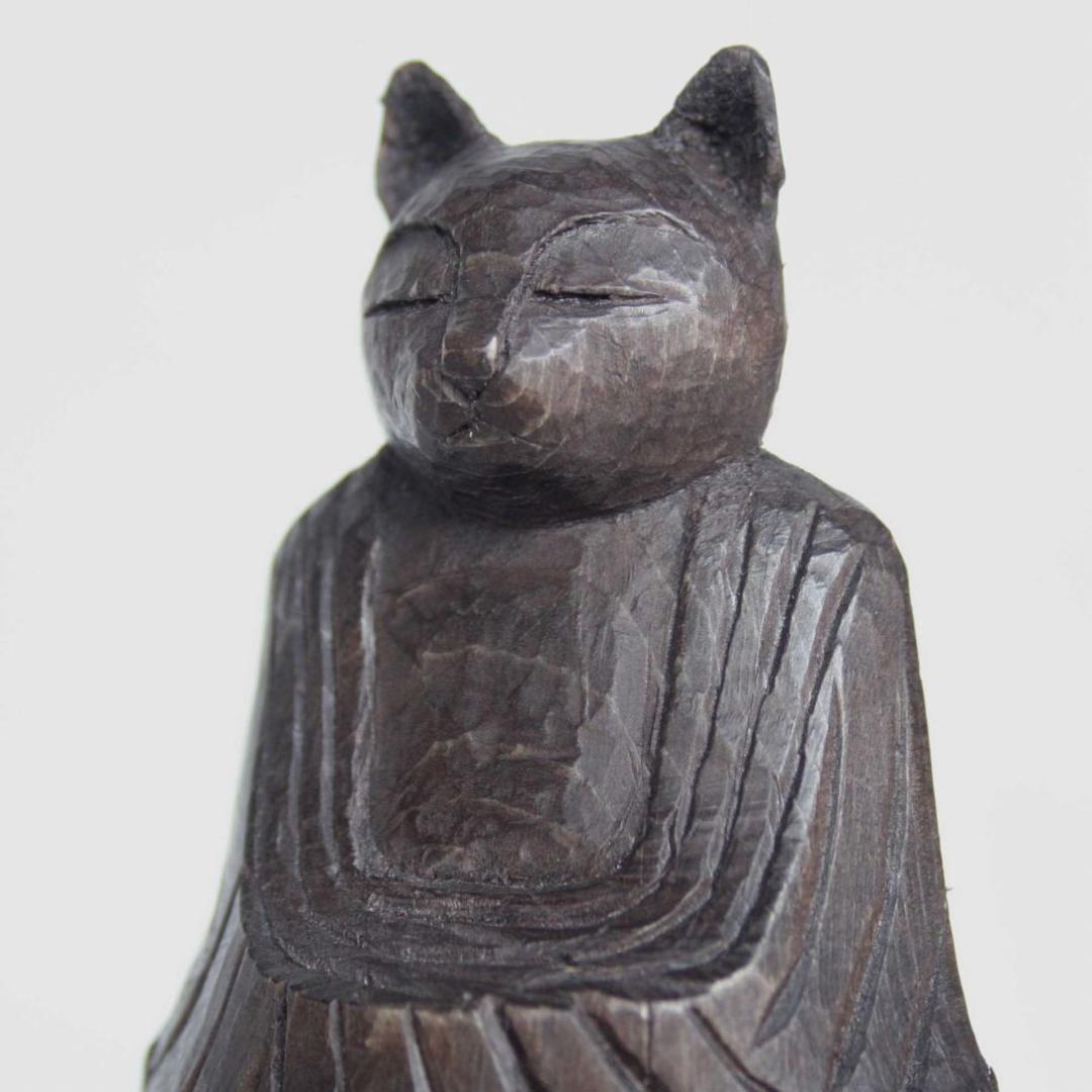 猫如来坐像　大小２体セット　円空仏