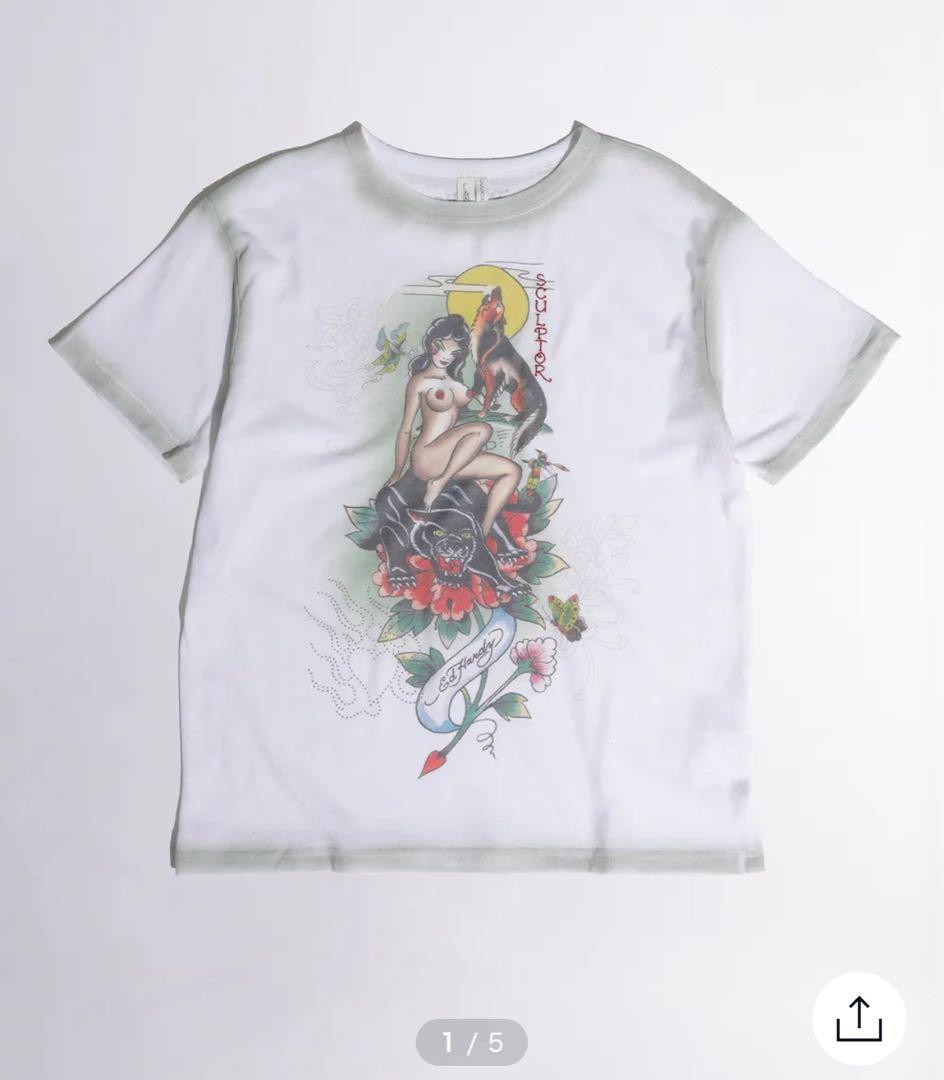 [Sculptor x Ed Hardy] Brush Tee White 半袖