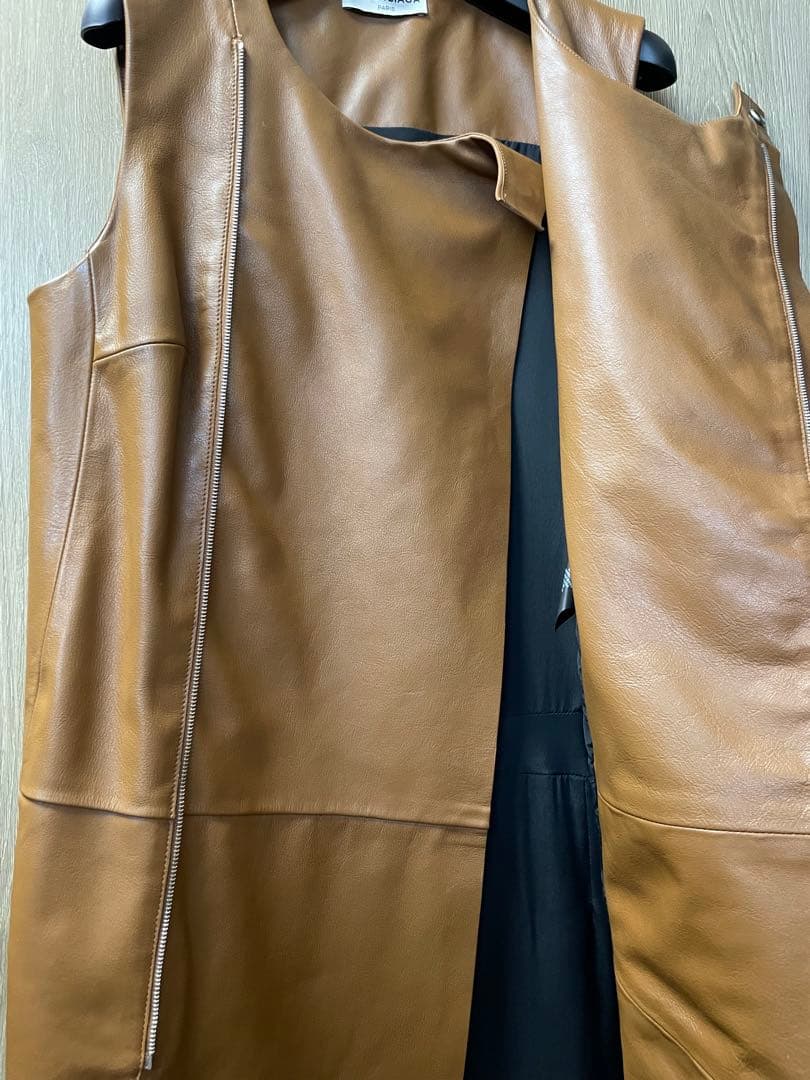 BALENCIAGA ブラウン レザー ワンピース　34
