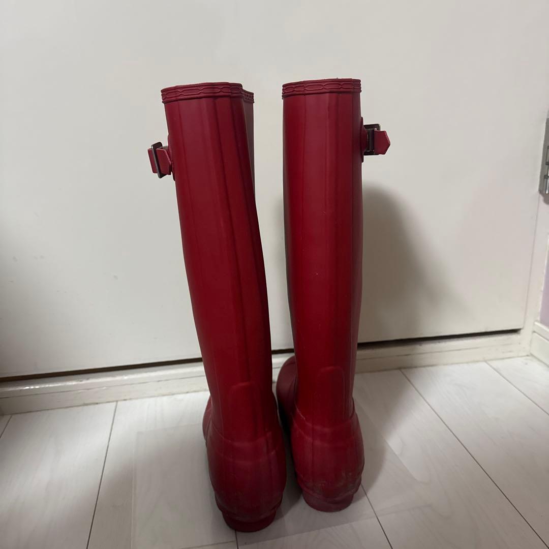 【Rさん専用】HUNTER レッド 長靴 バックル付き