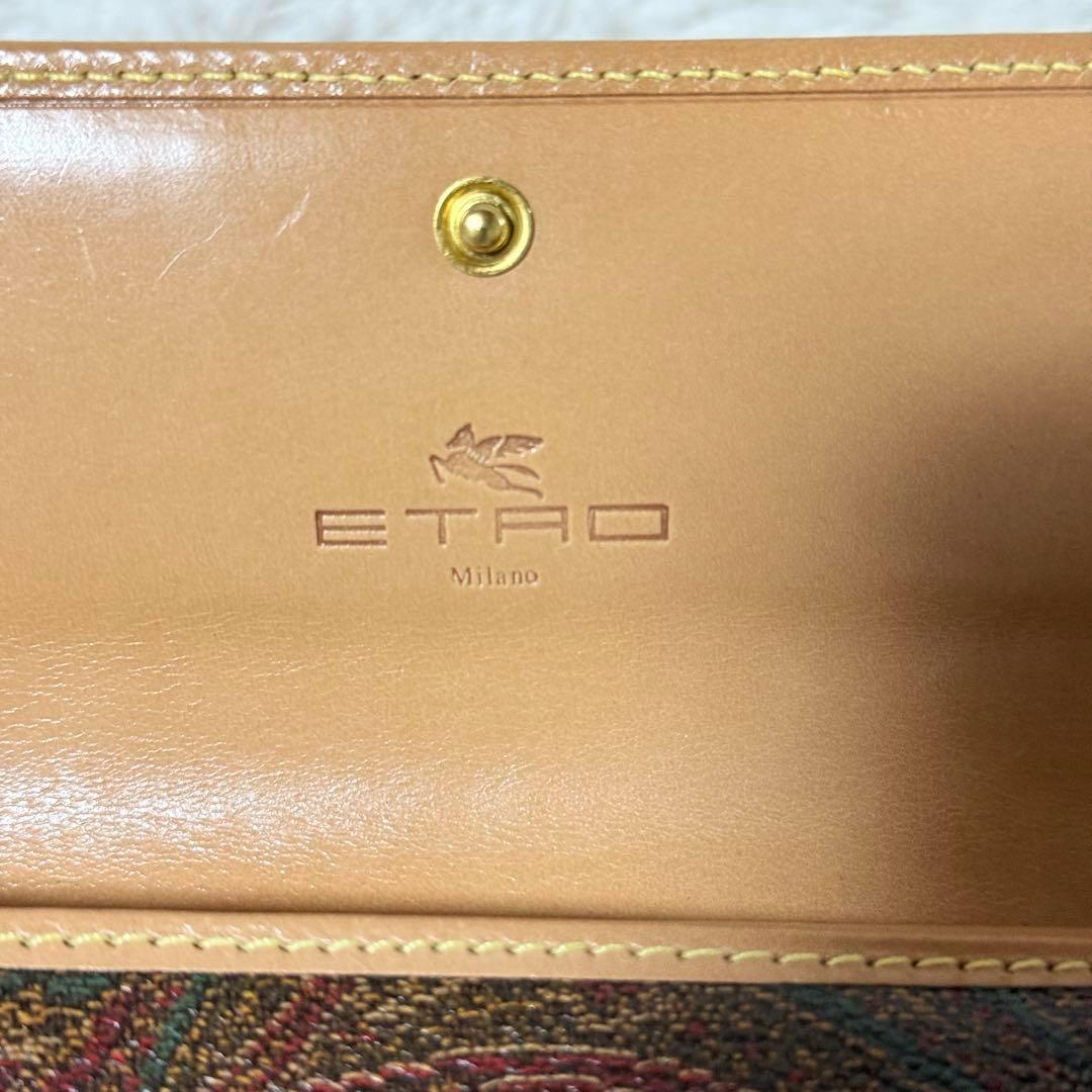 未使用級✨ETRO エトロ レザー　三つ折り財布　ペイズリー柄　正規品