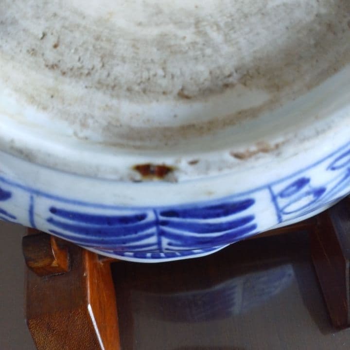 骨董 厚手藍 鉢 アンティーク 京都骨董店購入品 ベロ藍