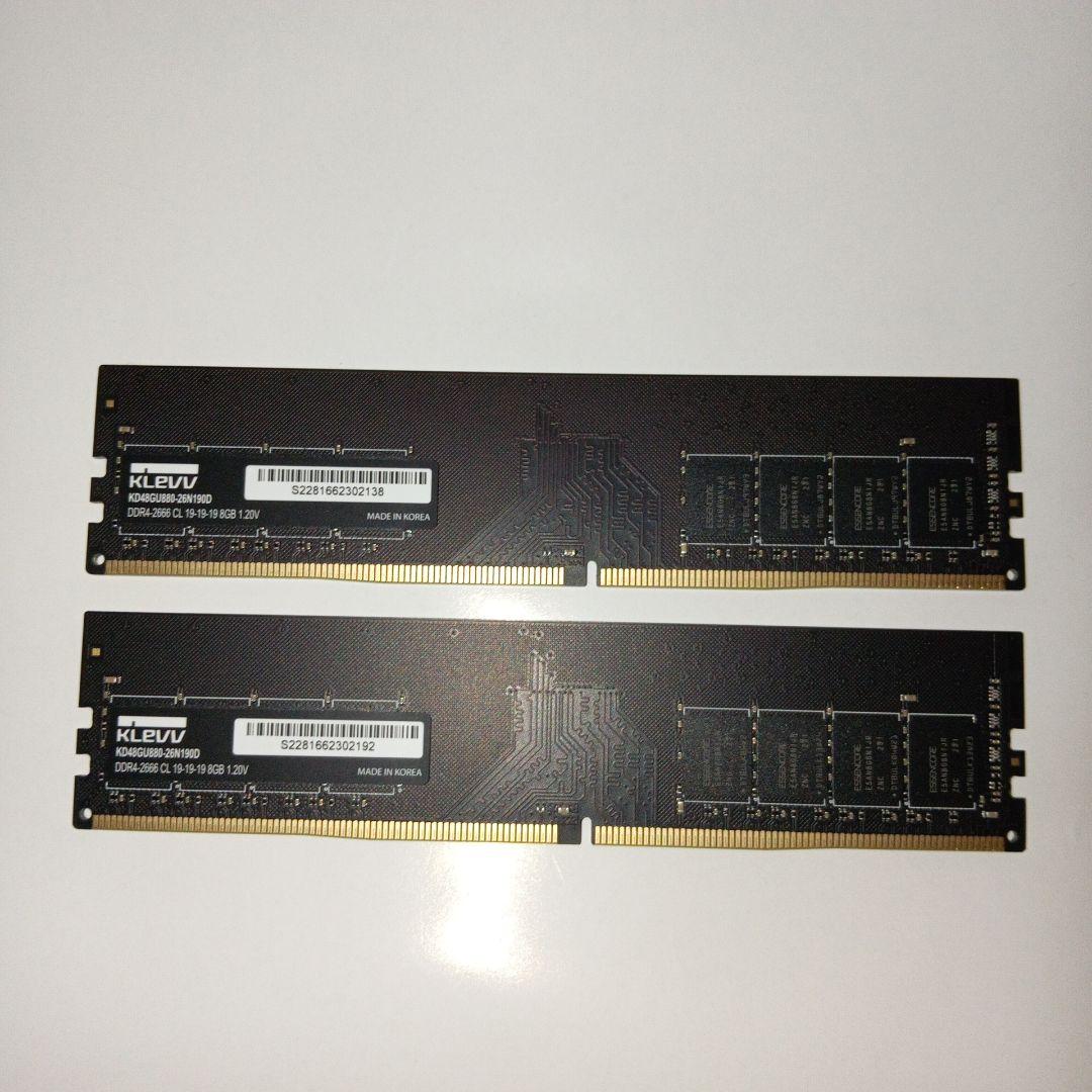 KLEVV DDR4 2666 8GB 2枚　動作確認済み