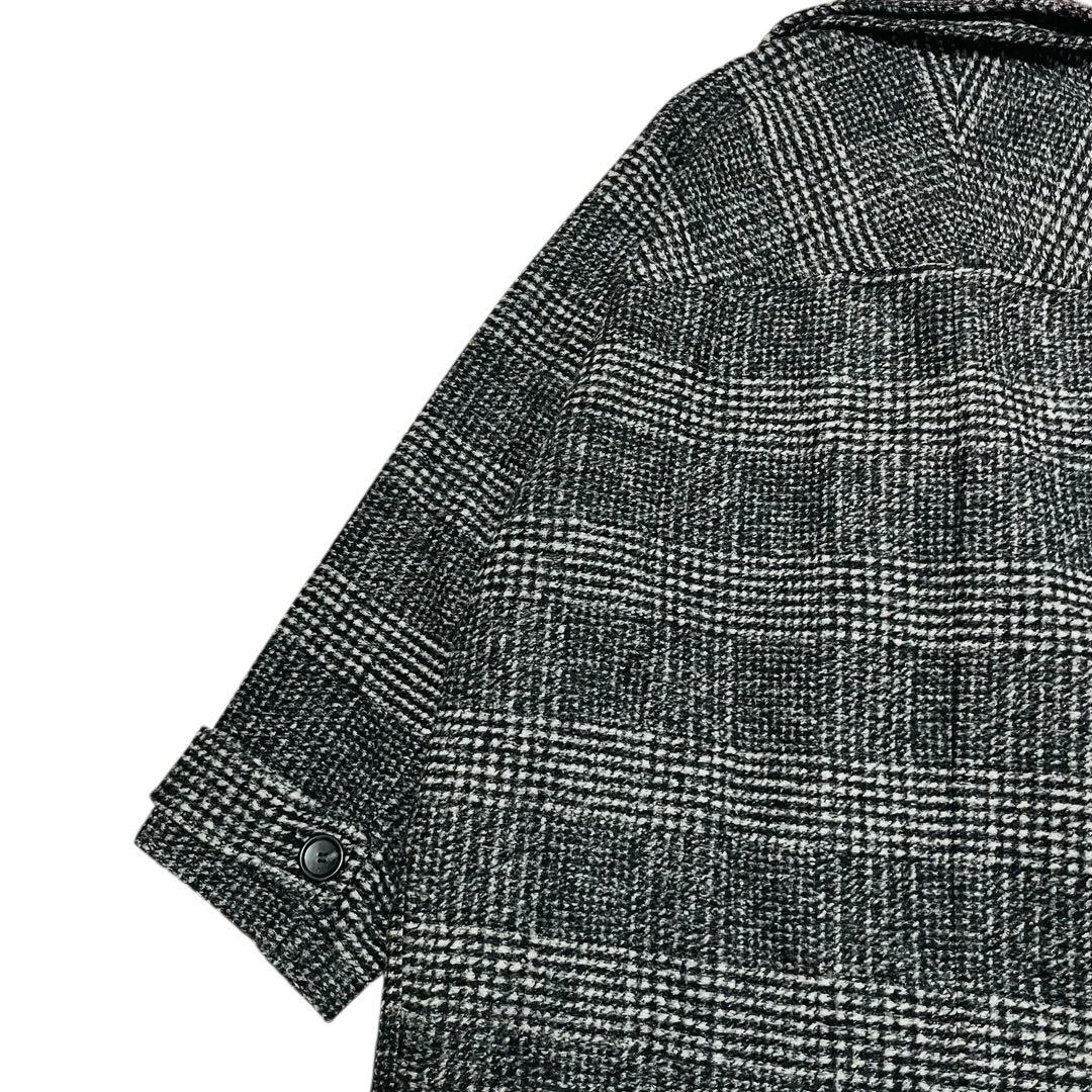 美品 24AW Spick & Span Wスライバーチェックハーフコート　38