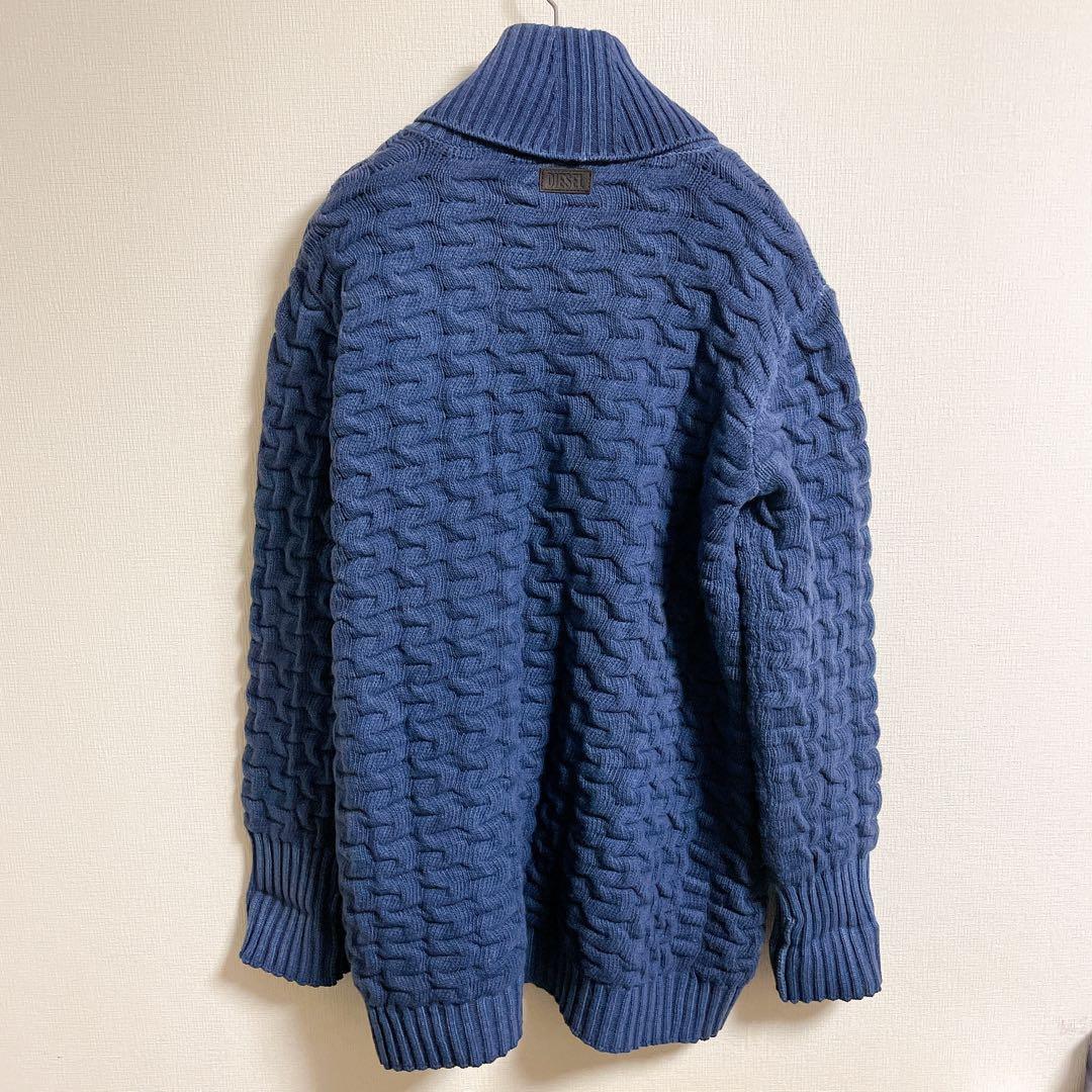 DIESEL ケーブルニットカーディガン　ガウンコート　立体　3Dニット　ウール