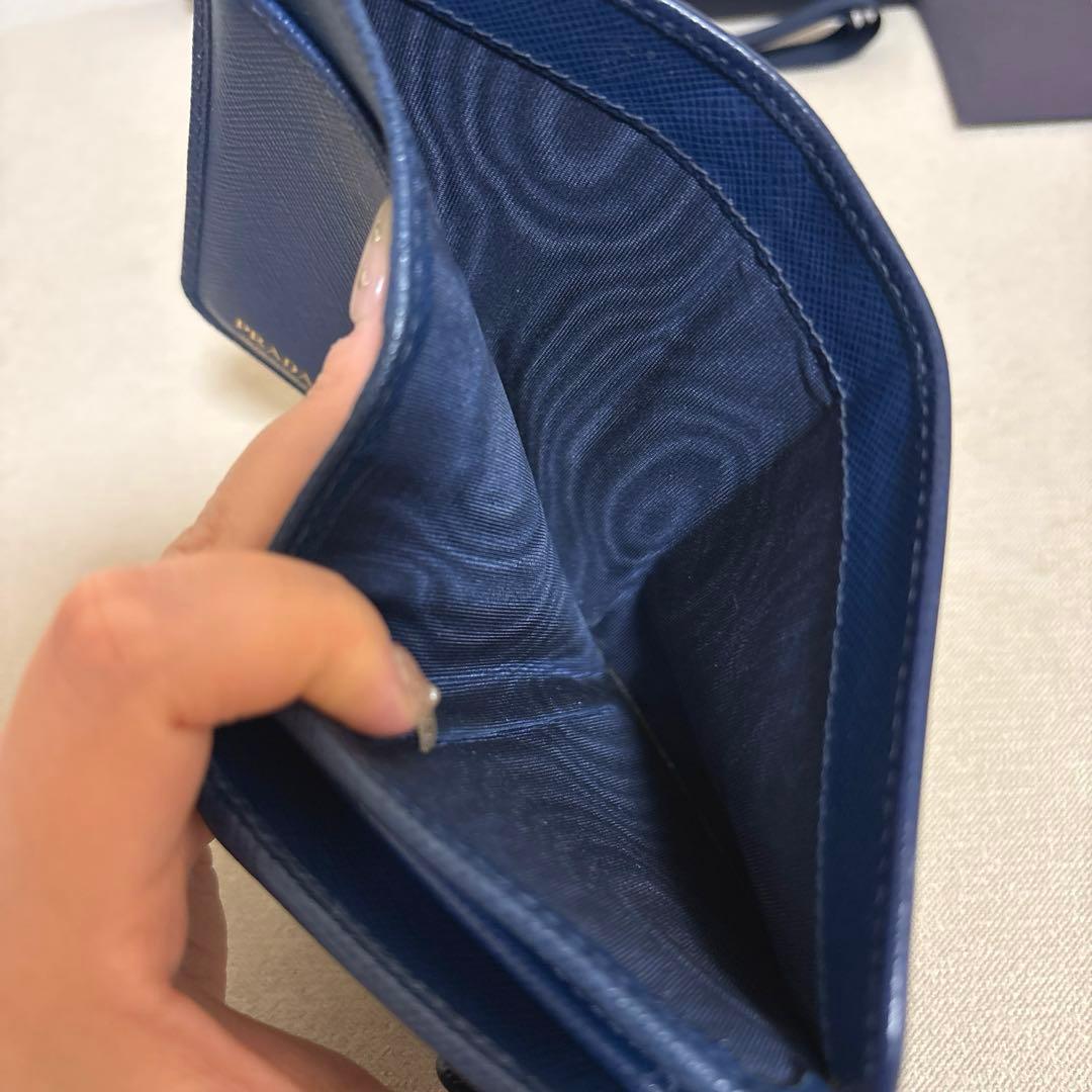 PRADA 財布 ブルー 二つ折り