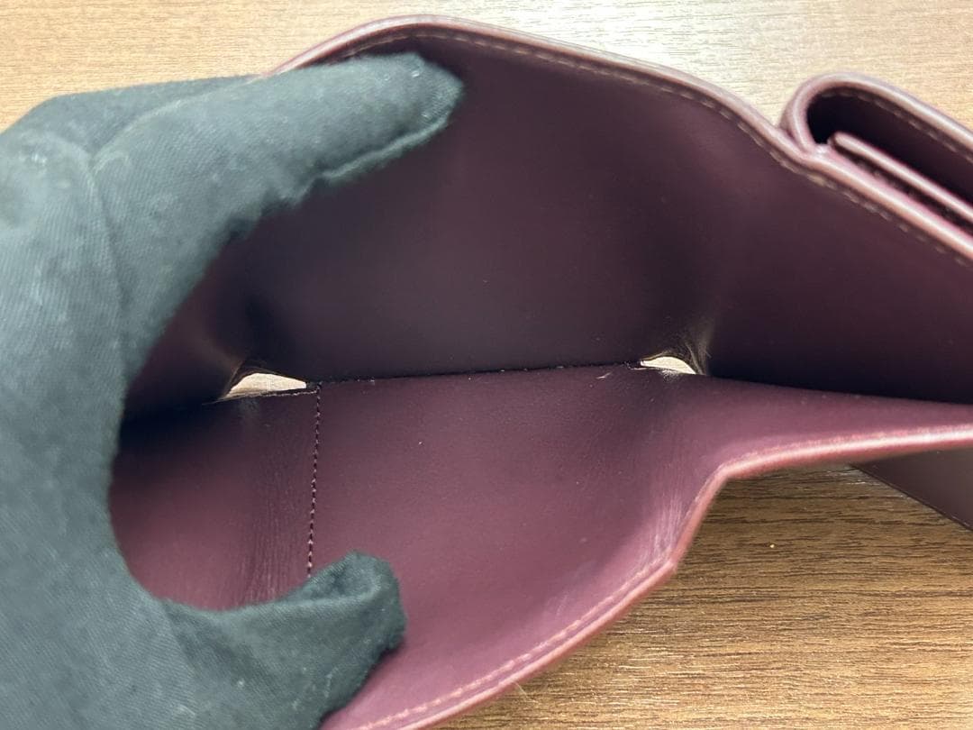 ア*ス様 【Ｃ】★LOEWE ロエベ　 三つ折り財布 バーガンディ★
