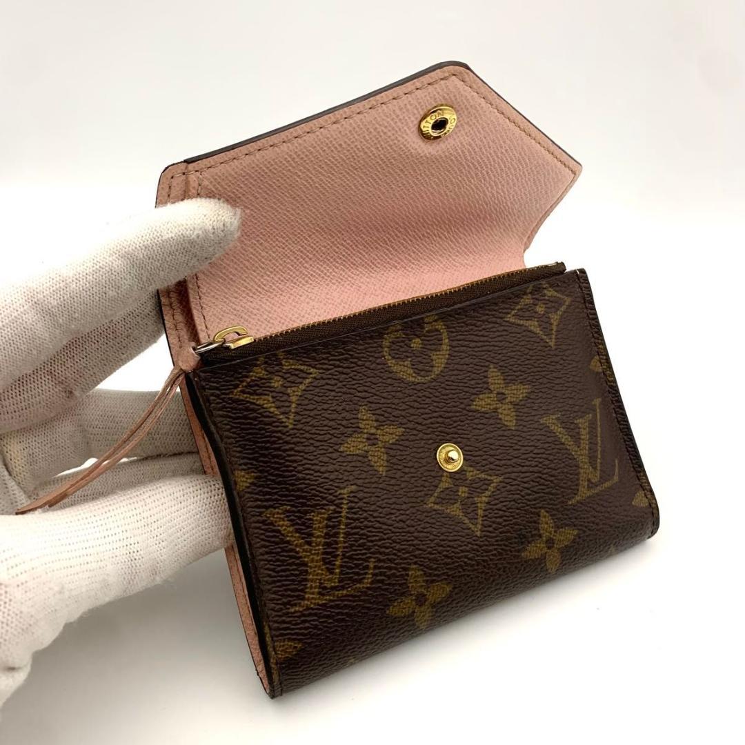 鑑定済み ルイヴィトン ポルトフォイユ ヴィクトリーヌ 財布 コンパクト ピンク