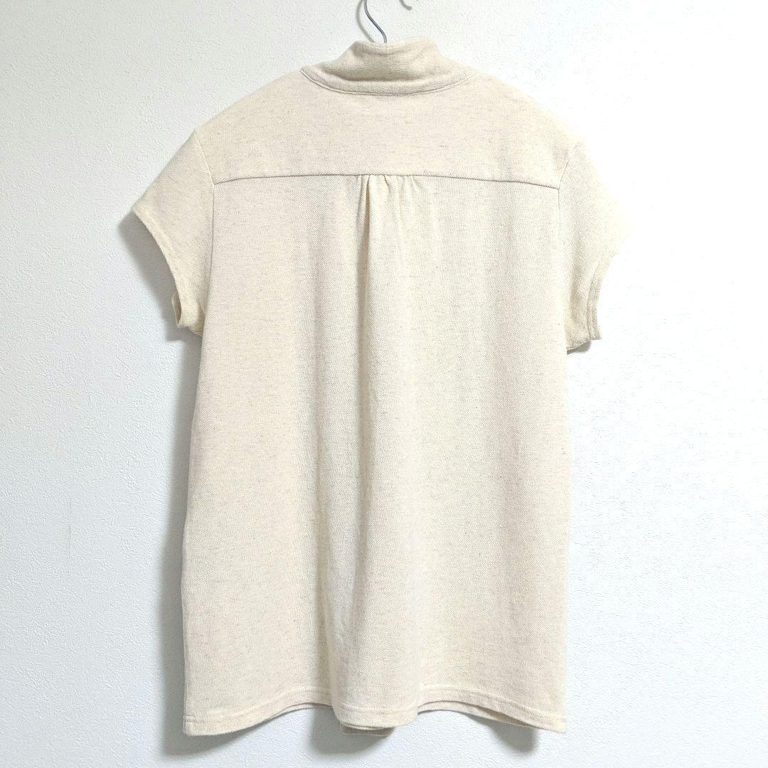 KAPITAL 鳥刺繍 ボウタイ付き コットンリネン鹿の子ポロシャツ