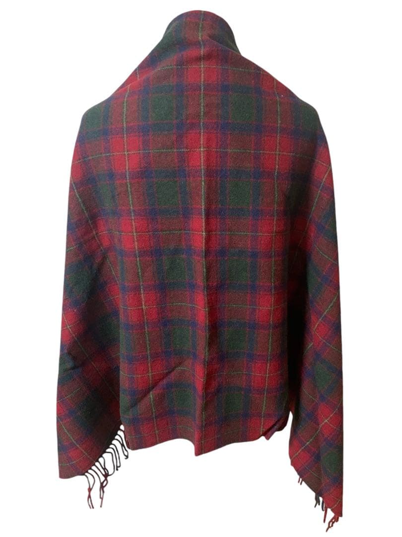 未使用　RALPH LAUREN 毛100%チェック　膝掛け　ひざかけ　ストール