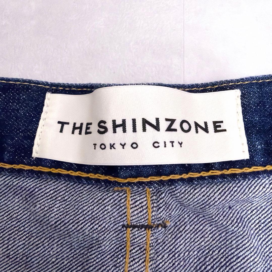 極美品 36 シンゾーン ハイウエスト デニムパンツ ストレート インディゴ