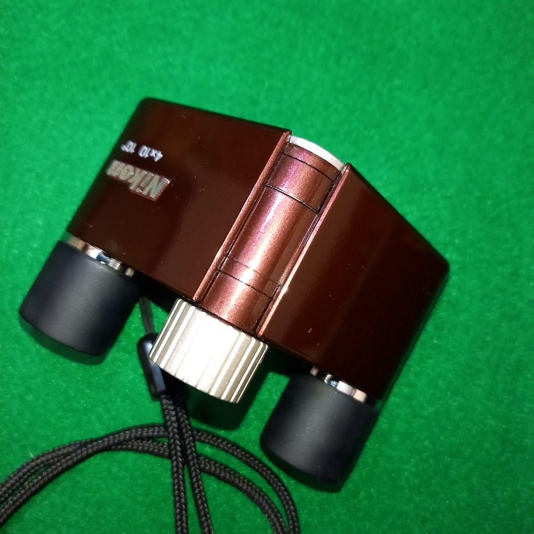日*4様 ニコン　Nikon　双眼鏡　４×１０　10　赤　ボルドー　ワインレッド