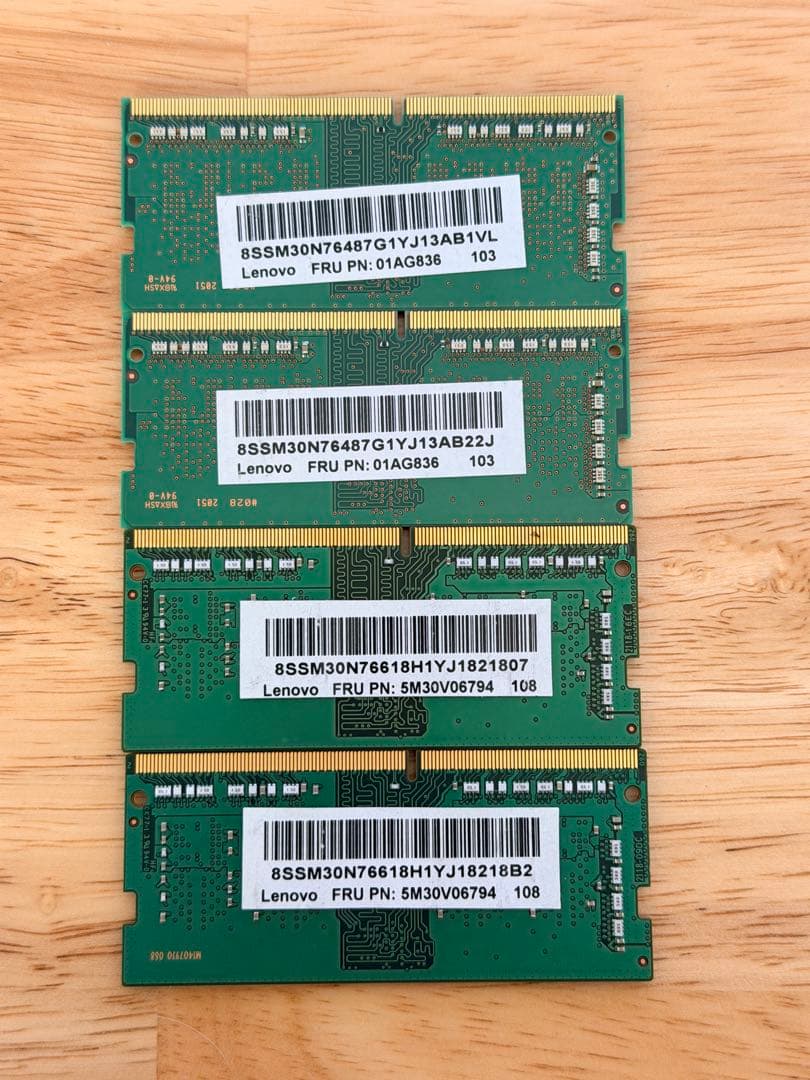 ノートPC用メモリ 4GB × 4枚セット (計16GB) DDR4