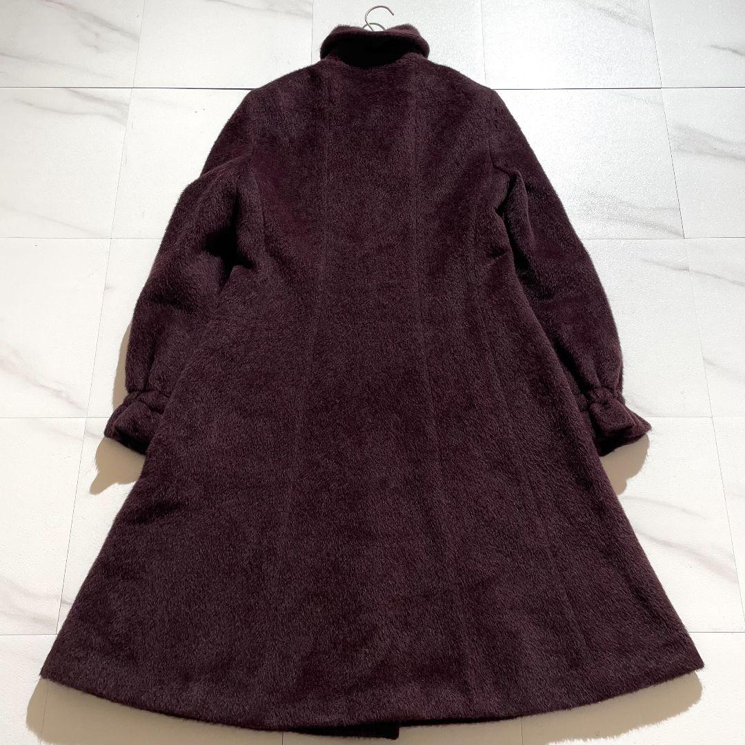 極美品 MaxMara 白タグ近年モデル アルパカシャギー ロングコート 40