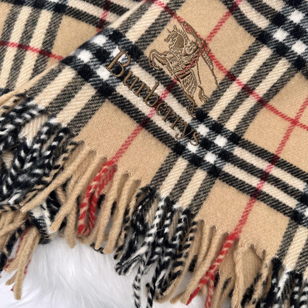 美品✨ BURBERRYS　大判　マフラー　ブランケット　ノバチェック　ロゴ刺繍