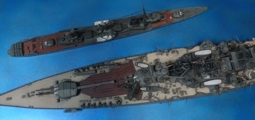 1/700 金剛（フジミ）雪風（アオシマ更新版）全塗装　　 　完成品