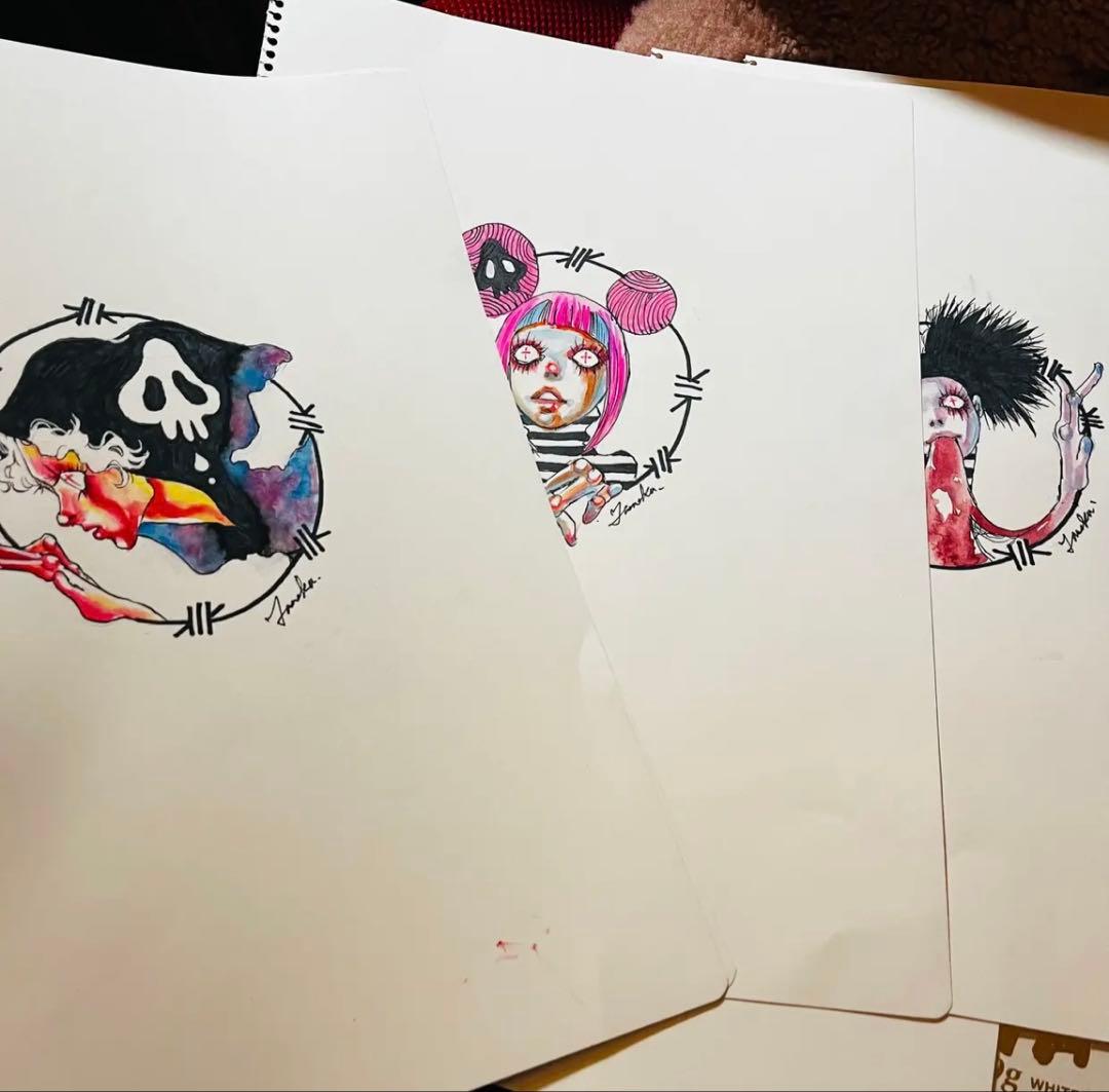 イラスト　ポップ画　オリジナル　アニメ風　自作画