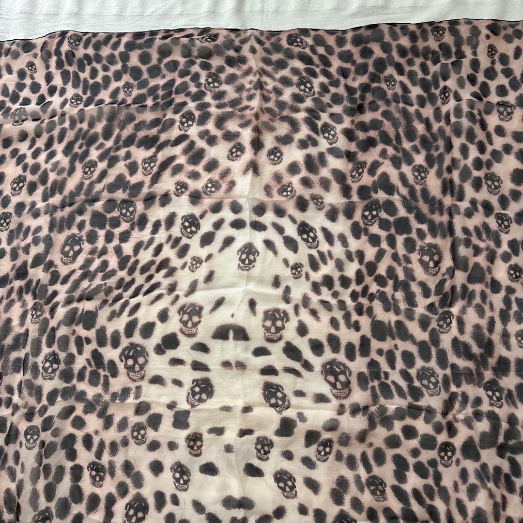 ALEXANDER McQUEEN シルク大判ストール　スカル　豹柄　レオパード