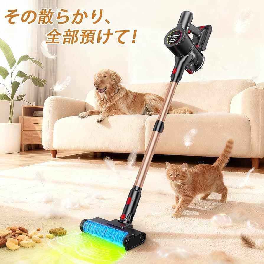 新品　コードレス掃除機 独立モーター自走式！90Kpa超強力吸引！AI吸引力自動