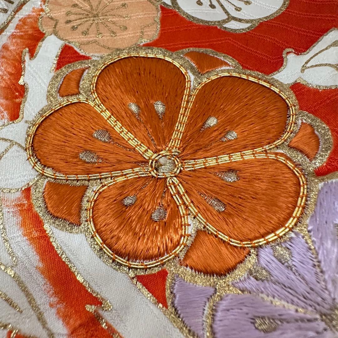 k*o様 振袖 裄66 トールサイズ 染めに豪華刺繍 着物 正絹 広衿 RK-6