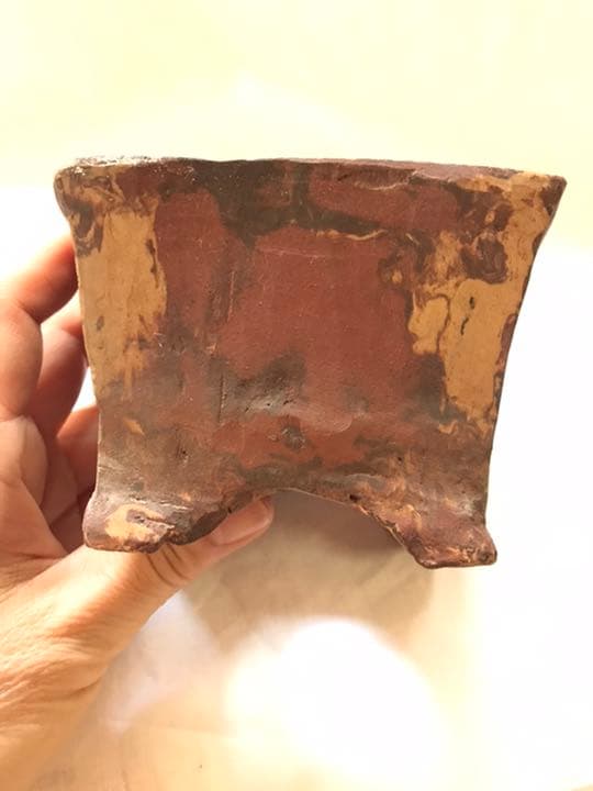 盆栽鉢　時代手捻り盆栽鉢杉浦正方鉢マーブル柄練り込み山野草サボテン苔盆栽植木鉢