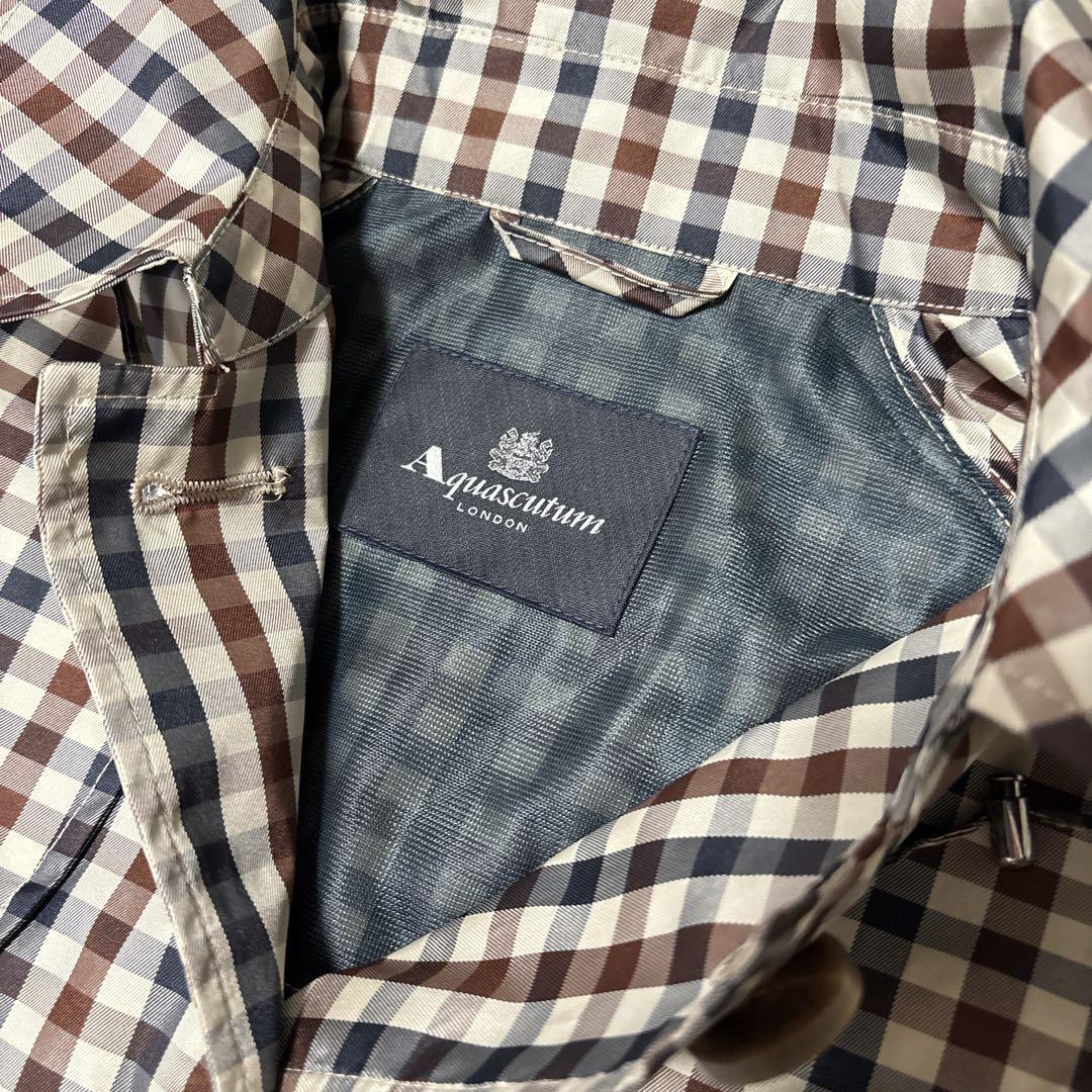 アクアスキュータム Aquascutum クラブチェック レインコート L