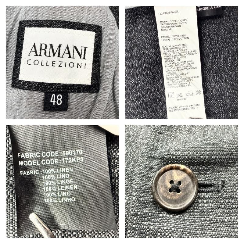 Lサイズ ARMAN COLLEZIONI リネン テーラードジャケット 48