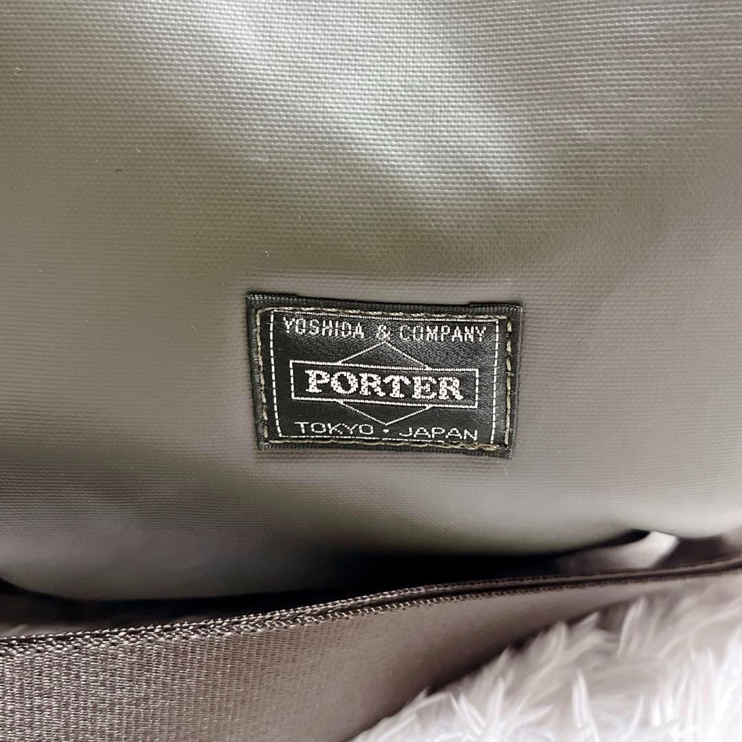 希少　HEAD PORTER レザー　ボストンバッグ　カーキ　ショルダー　大容量