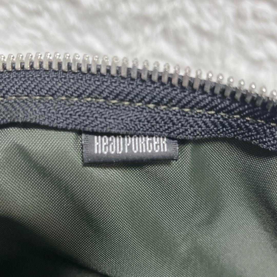 希少　HEAD PORTER レザー　ボストンバッグ　カーキ　ショルダー　大容量