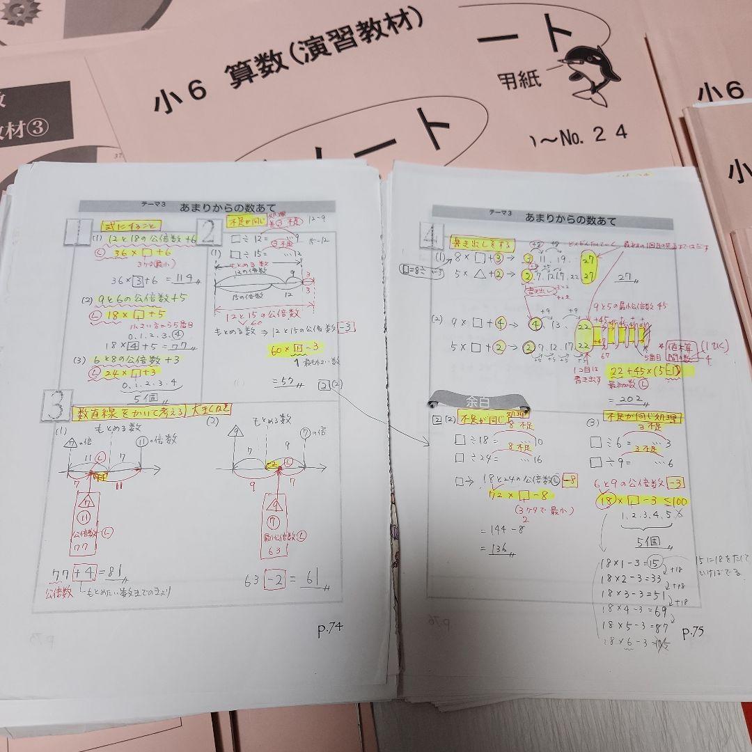 【浜学園 小学6年 算数テキスト一式】 難関中学受験【値下げ】