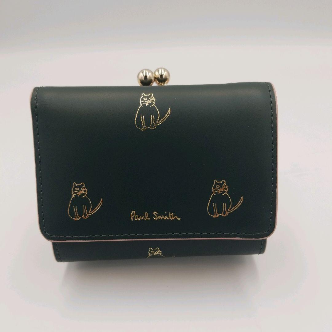 【新品未使用】ポールスミス　PaulSmith　がま口　財布　三つ折り財布　ネコ