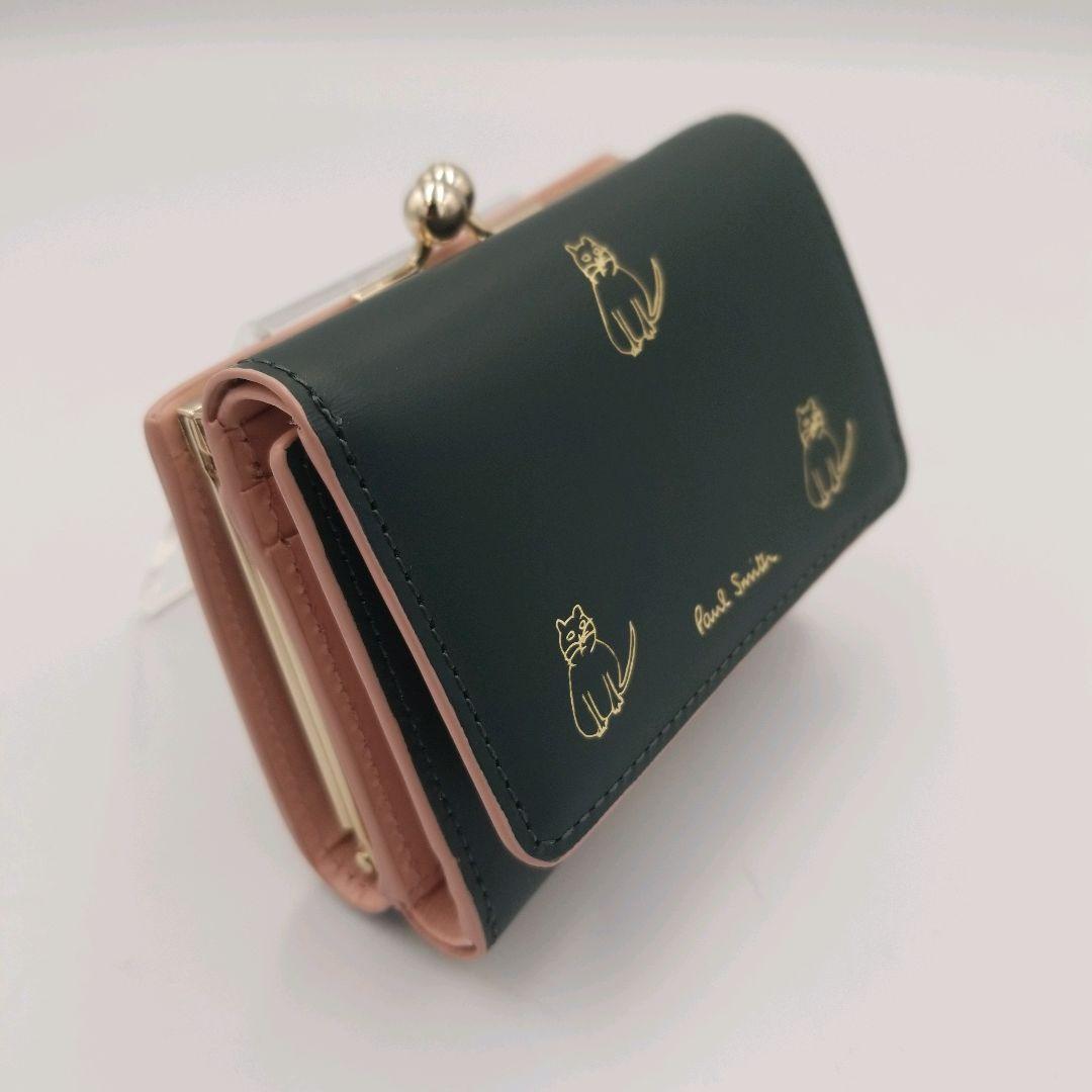 【新品未使用】ポールスミス　PaulSmith　がま口　財布　三つ折り財布　ネコ