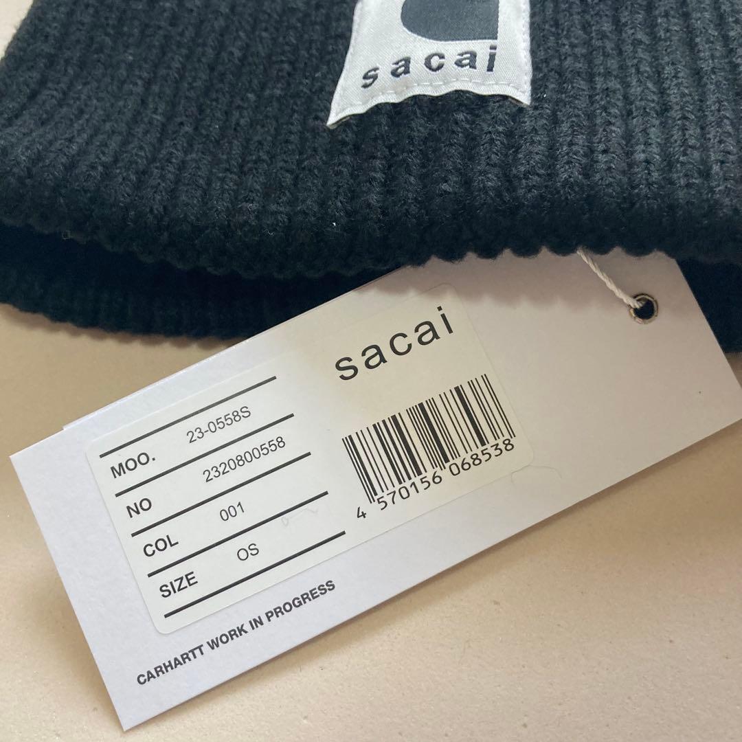 Sacai x Carhartt WIP ブラックニット帽