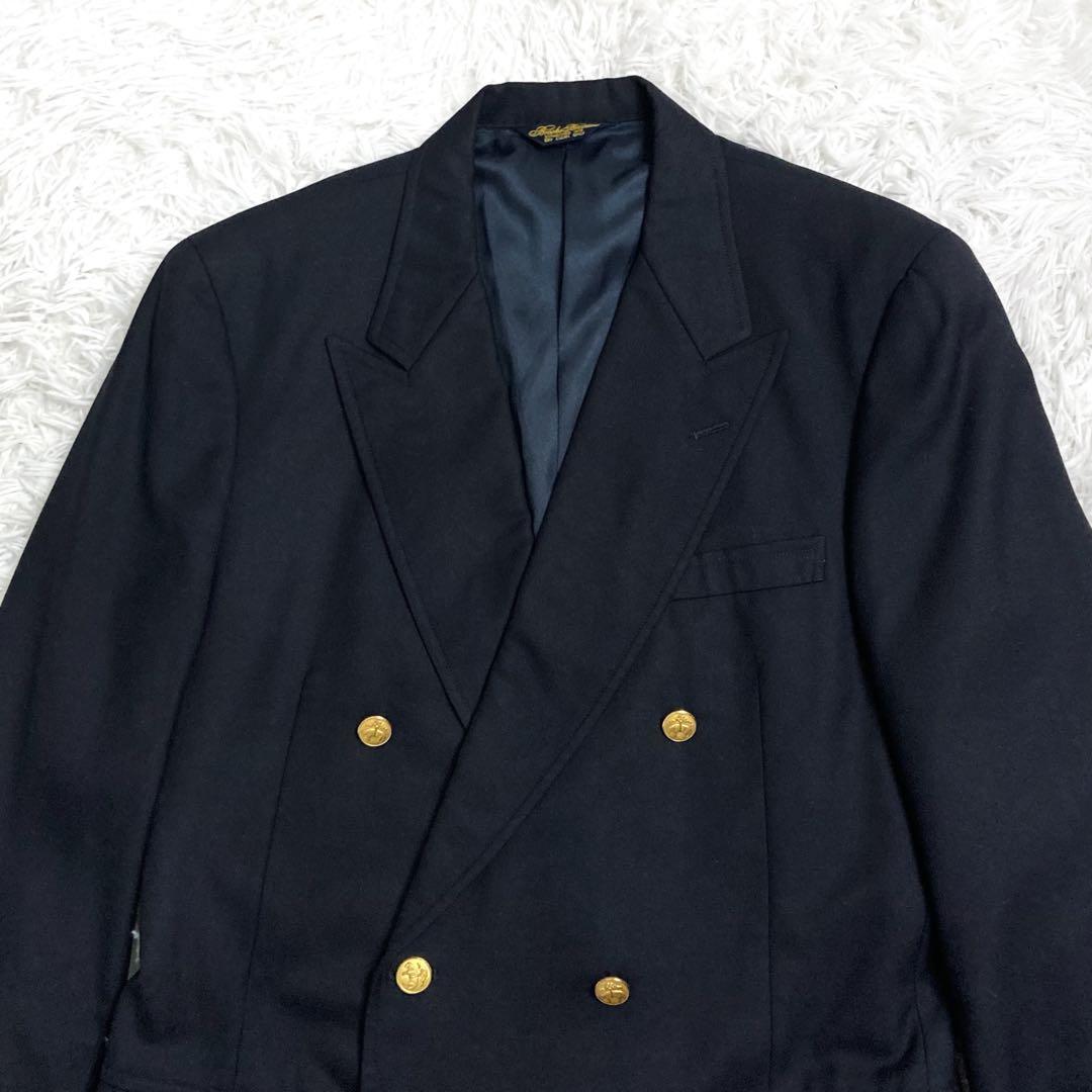 極美品✨ブルックスブラザーズ ダブル紺ブレザー　ロゴ刻印金ボタン 日本製 XL