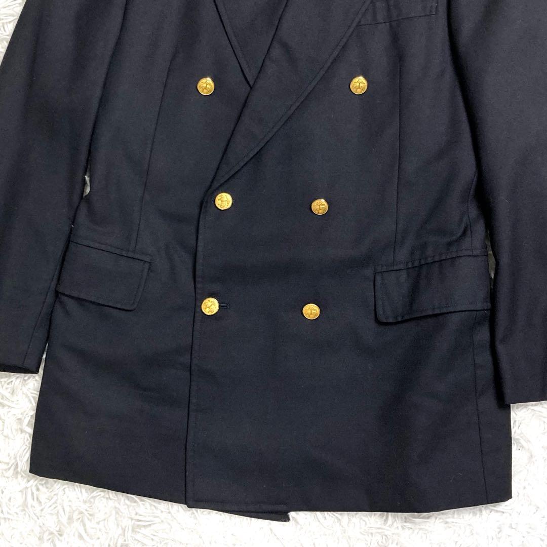 極美品✨ブルックスブラザーズ ダブル紺ブレザー　ロゴ刻印金ボタン 日本製 XL