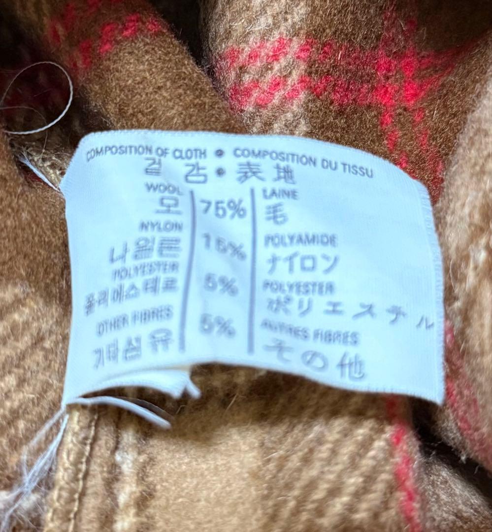 【美品】Gloverall ダッフルコート　英国製　キャメル　チェック柄