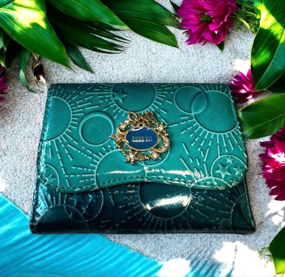 アナスイ ANNA SUI ガラクシア ターコイズブルー 折り財布