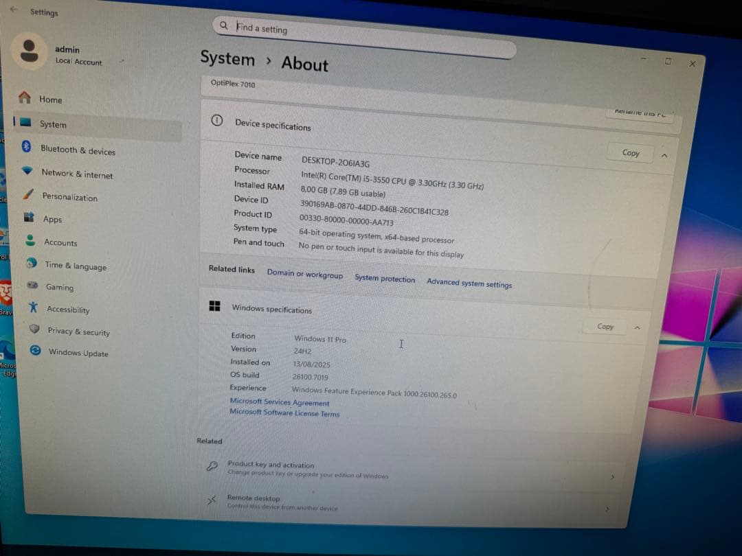 Dell optiplex 7010+ LG 24インチモニター