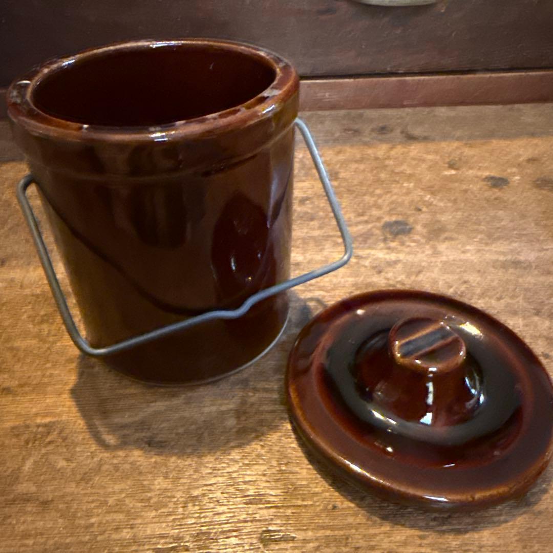 フランスアンティーク ストーンウェア ポット 陶器ジャー